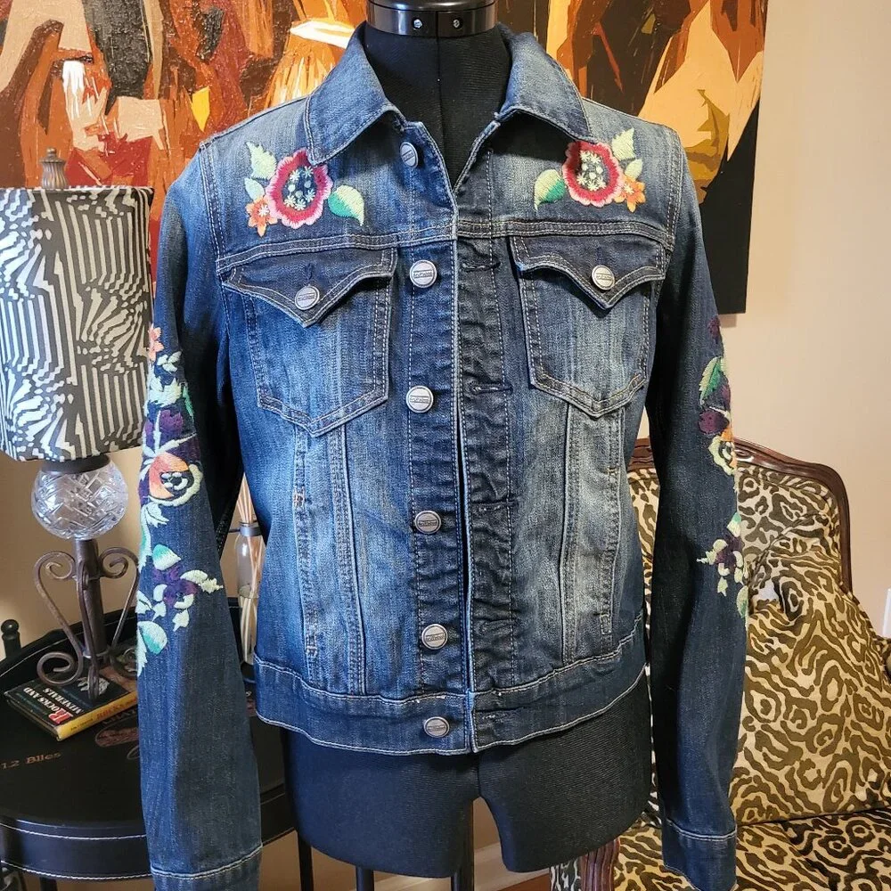 Driftwood Embroidered Jean Jacket - Picture 1 of 7